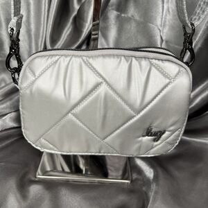 LUG‎ Quilted Coupe SE Convertible Crossbody Waist Belt Bag Purse Silver Summer